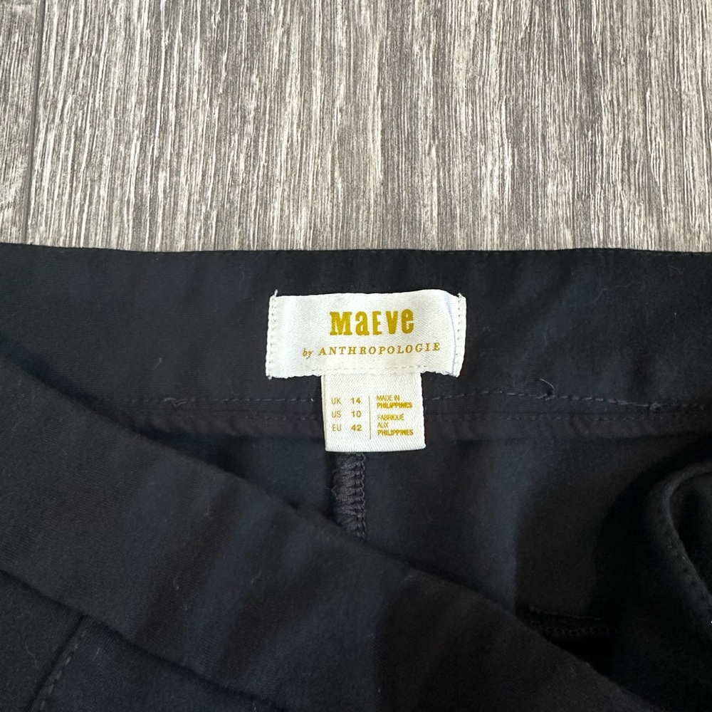 Anthropologie Maeve Ankle Zip Pants Black Size 10 Career Office - Picture 8 of 16